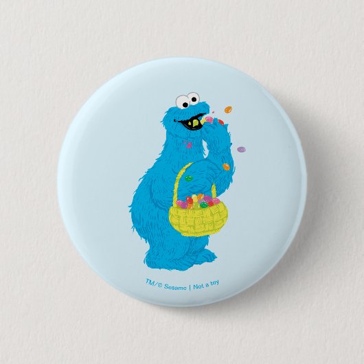 Pasen Cookie Monster Ronde Button 5,7 Cm (Voorkant)