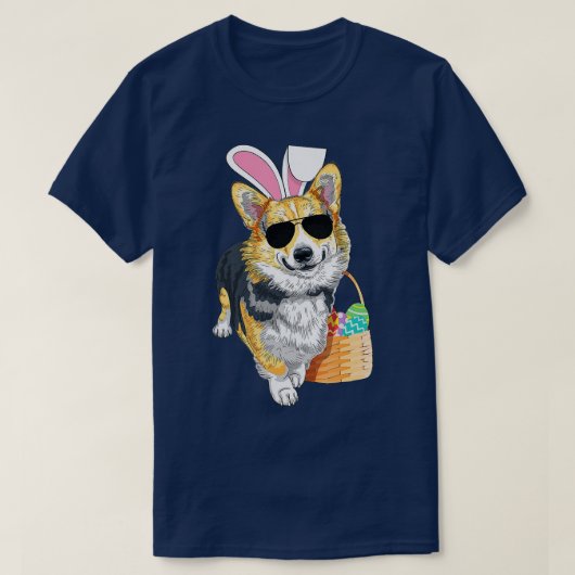 Pasen Corgi Black en Tan T-shirt (Design voorkant)