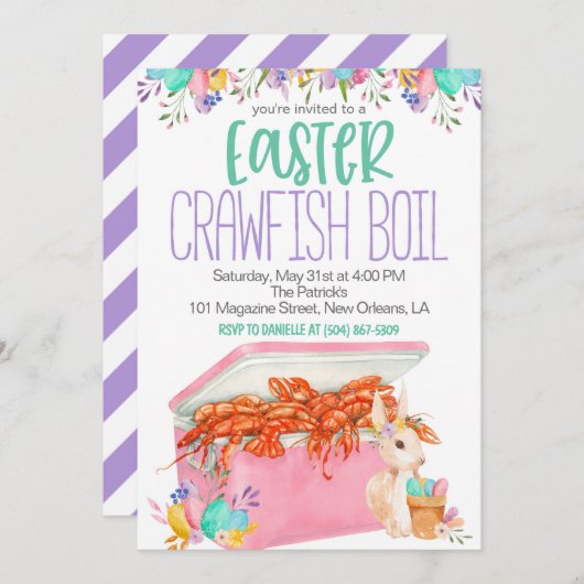 Pasen Crawfish Boil Uitnodiging (Voorkant / Achterkant)