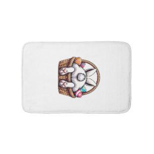 Pasen Cute Bunny Mand Basket Jagen op Chocolade Ei Badmat