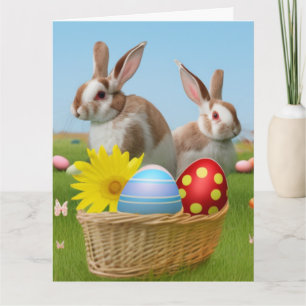 Pasen Cute Bunny voor een positieve stemming  Kaart