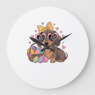 Pasen Dackels Schattig Dackel T-shirt Grote Klok