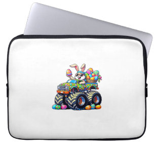 Pasen Dag Bunny Monster Truck Eieren Cool Konijn T Laptop Sleeve