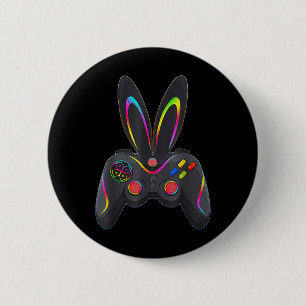 Pasen Dag Jongens Gamer Videospel Controller Konij Ronde Button 5,7 Cm