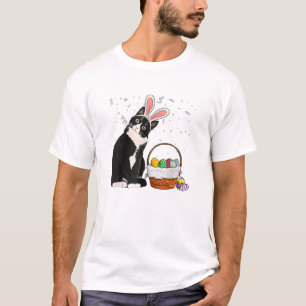 Pasen Dag Kat Konijn Oren Eieren Shirt Mannen Vrou