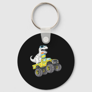 Pasen Dag T Rex Dino Rijdt Op Een Monstertruck Jon Sleutelhanger