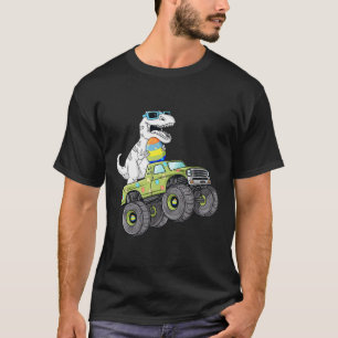 Pasen Dag T Rex Dino Rijdt Op Een Monstertruck Jon T-shirt
