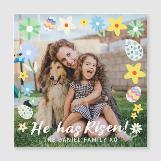 Pasen dat hij is gekomen magnetische uitnodiging (Voorkant)