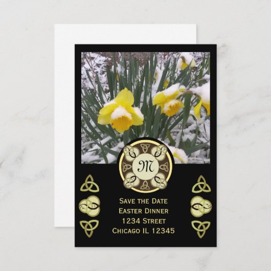 Pasen Dinner Trinity Knoop W Foto & Monogram Kaart (Voorkant / Achterkant)