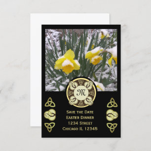 Pasen Dinner Trinity Knoop W Foto & Monogram Kaart