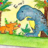 Pasen-dinosauriëransichtkaart van Nicole Janes Feestdagenkaart