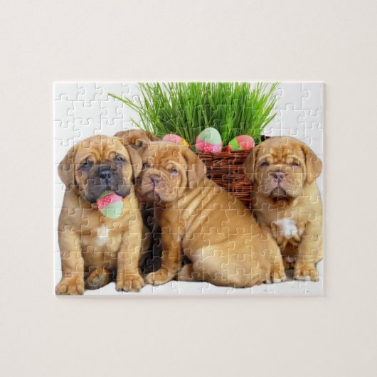 Pasen Dogue de Bordeaux pups Legpuzzel (Horizontaal)