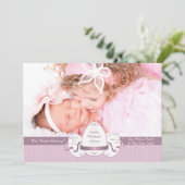 Pasen Drie Roze Foto Geboorte Aankondiging (Staand voorkant)