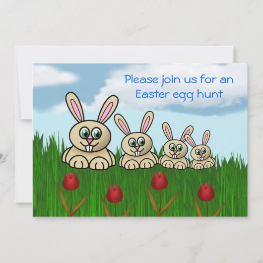 Pasen Easter Egg Hunt Uitnodiging Paasplezier Paas (Voorkant)