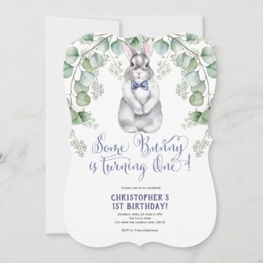 Pasen, een konijntje is Eén, 1e verjaardag Kaart (Voorkant)