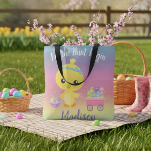 Pasen Egg Hunt Chick Kind Gepersonaliseerd Draagtas