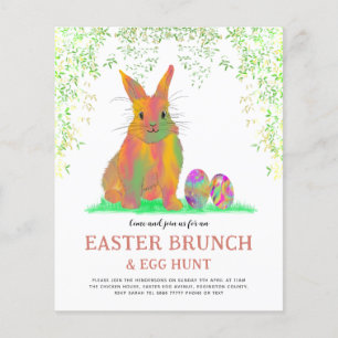 Pasen Egg Hunt en Brunch Cute Bunny Flyer