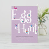 Pasen Egg Hunt en Potluck Invitation Kaart (Staand voorkant)