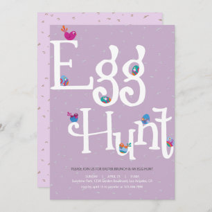 Pasen Egg Hunt en Potluck Invitation Kaart