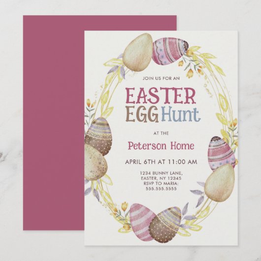 Pasen Egg Hunt Kaart (Voorkant / Achterkant)