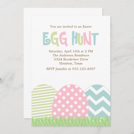 Pasen Egg Hunt Kaart (Voorkant / Achterkant)