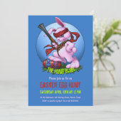 Pasen Egg Hunt op Funny Bunny Hunter Kaart (Staand voorkant)
