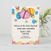 Pasen Egg Hunt Pasen Brunch Bunny Kaart (Staand voorkant)