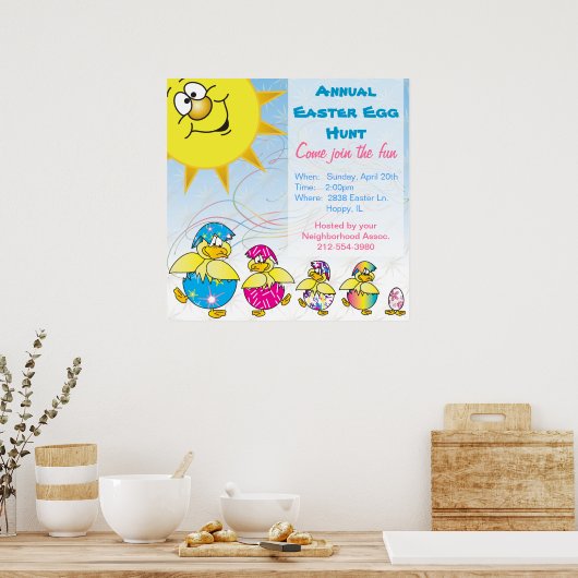 Pasen Egg Hunt Poster (Keuken)