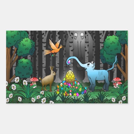 Pasen Egg Hunt Rechthoekige Sticker (Voorkant)