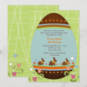 Pasen Egg Juvenile Birthday Party Invitation Kaart (Voorkant / Achterkant)