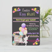 Pasen Ei Hunt Chalkboard uitnodiging (Staand voorkant)