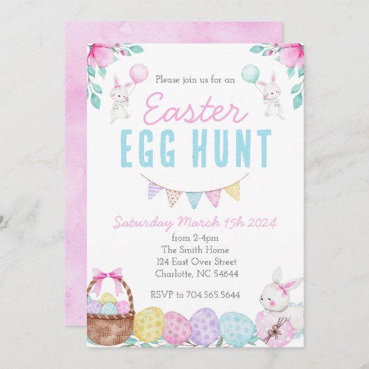 Pasen Ei Hunt uitnodiging, Kerk Ei Hunt Uitnodigen Kaart (Voorkant / Achterkant)