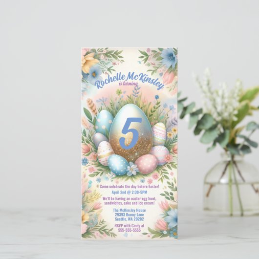 Pasen Ei Hunt Verjaardagsfeest Digitale Uitnodigin Save The Date (Staand voorkant)