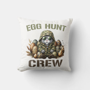 Pasen Eier Jager Crew Camo Jacht Pasen Dag T-Shirt Kussen