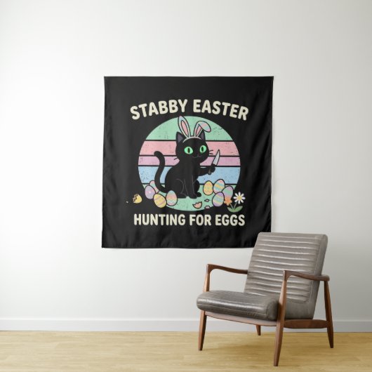 Pasen Eieren Jagen Grappige Kat Wandkleed (In situ)