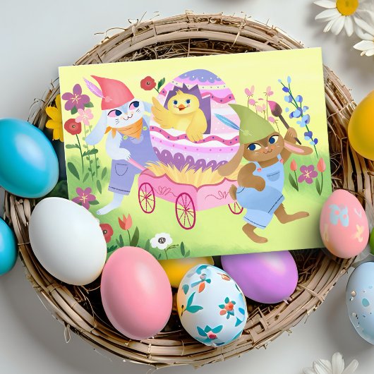 Pasen en baksteen briefkaart