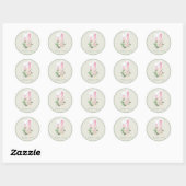 Pasen en Waterverf roze bloemen Ronde Sticker (Vel)