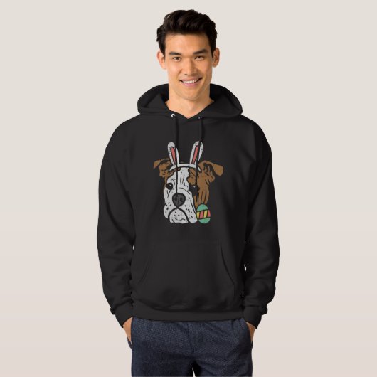 Pasen Engelse Bulldog Bunny Hondenliefhebber Owner Hoodie (Voorkant volledig)