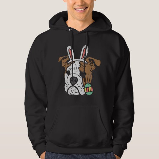 Pasen Engelse Bulldog Bunny Hondenliefhebber Owner Hoodie (Voorkant)