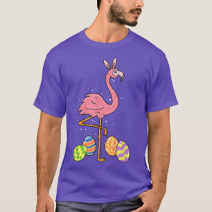 Pasen Flamingo Easter Bunny Egg Basket Funny East T-shirt