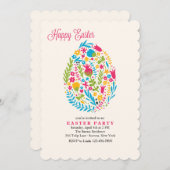 Pasen Floral Egg Kaart (Voorkant / Achterkant)