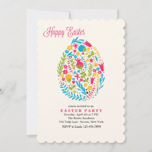 Pasen Floral Egg Kaart