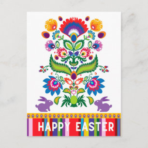 Pasen folklore verticale aangepaste tekst briefkaart