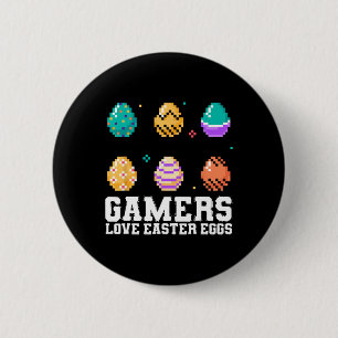 Pasen Gaming Gamers Liefde Paaseieren Video Gamer Ronde Button 5,7 Cm