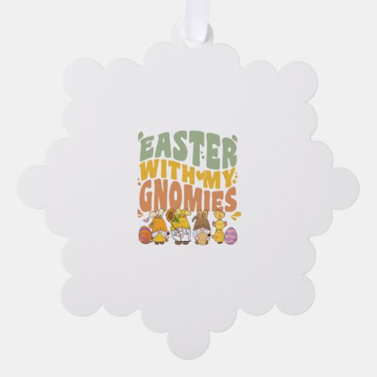 Pasen Garden Gnome Egg Hunt Ornament Kaart (Voorkant)