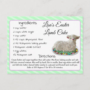 Pasen Gepersonaliseerde Lamb Cake Recept Briefkaar Feestdagenkaart