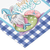 Pasen Gnome Bunny Blue Gingham Korte Tafelloper (Hoek)