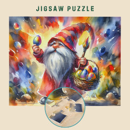 Pasen Gnoom met Kleurrijk Ei in de hand - Legpuzzel