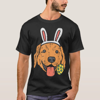 Pasen Golden Retriever Bunny Face Hondenliefhebber T-shirt