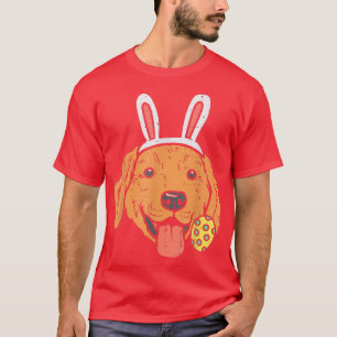 Pasen Golden Retriever Bunny Face Hondenliefhebber T-shirt
